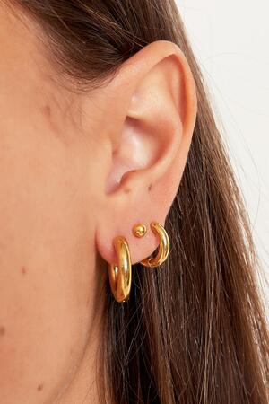 Basic creoles earrings - mini Gold Stainless Steel h5 Picture3